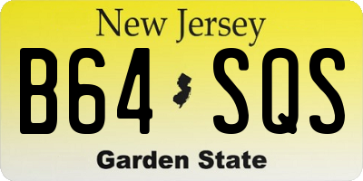 NJ license plate B64SQS