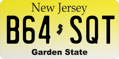 NJ license plate B64SQT