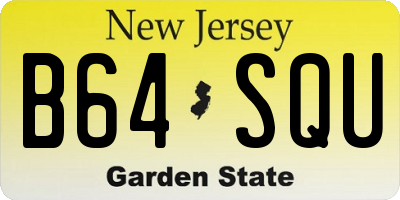 NJ license plate B64SQU