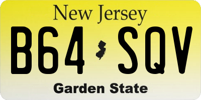 NJ license plate B64SQV