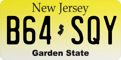 NJ license plate B64SQY