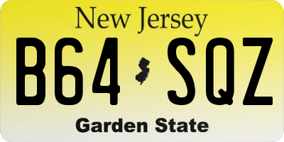 NJ license plate B64SQZ