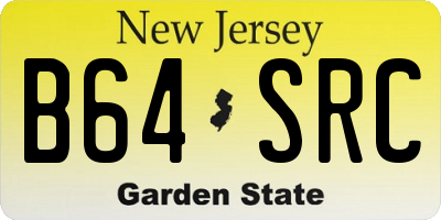 NJ license plate B64SRC