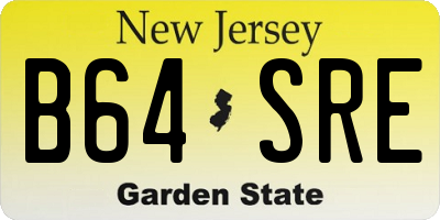 NJ license plate B64SRE