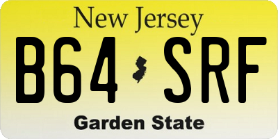 NJ license plate B64SRF