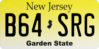 NJ license plate B64SRG