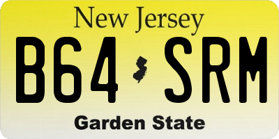 NJ license plate B64SRM