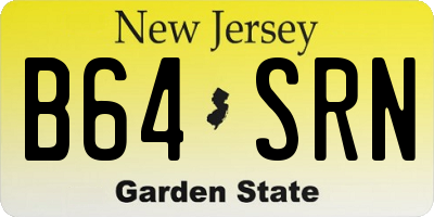 NJ license plate B64SRN