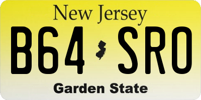 NJ license plate B64SRO