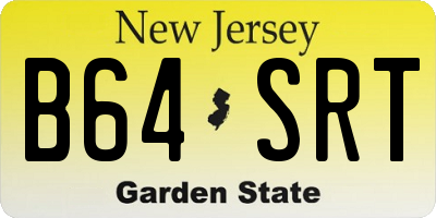 NJ license plate B64SRT