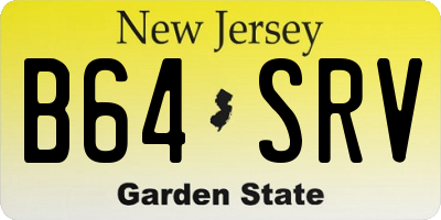 NJ license plate B64SRV