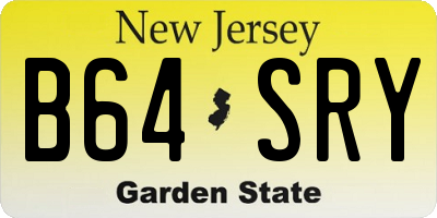 NJ license plate B64SRY