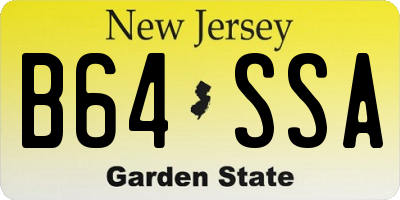 NJ license plate B64SSA