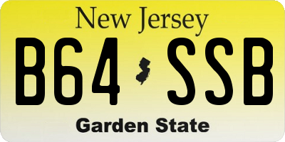 NJ license plate B64SSB