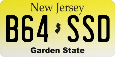 NJ license plate B64SSD