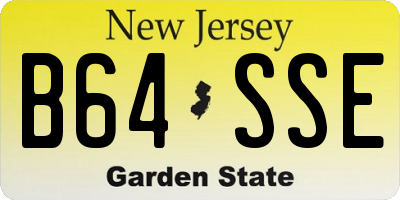 NJ license plate B64SSE