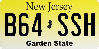 NJ license plate B64SSH