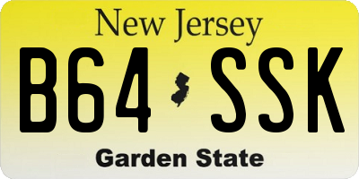 NJ license plate B64SSK