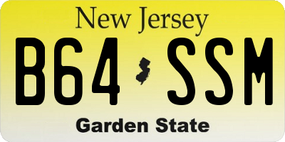 NJ license plate B64SSM