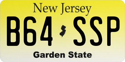 NJ license plate B64SSP