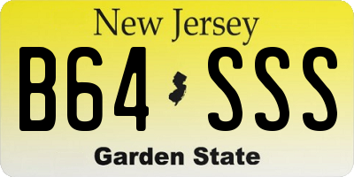 NJ license plate B64SSS