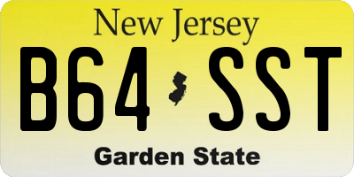 NJ license plate B64SST