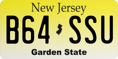NJ license plate B64SSU