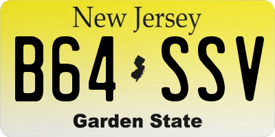 NJ license plate B64SSV