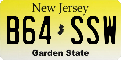 NJ license plate B64SSW