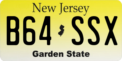 NJ license plate B64SSX