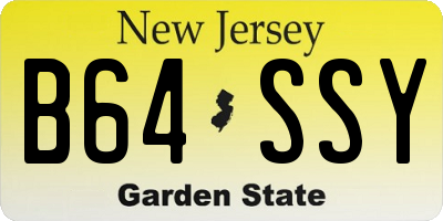 NJ license plate B64SSY