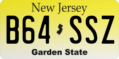 NJ license plate B64SSZ