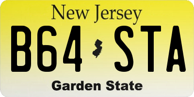 NJ license plate B64STA