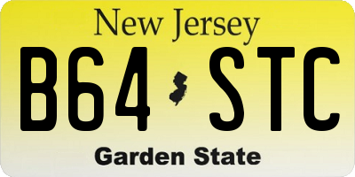 NJ license plate B64STC
