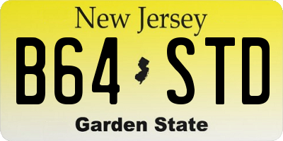 NJ license plate B64STD