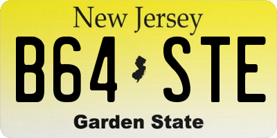 NJ license plate B64STE