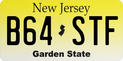 NJ license plate B64STF