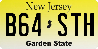 NJ license plate B64STH