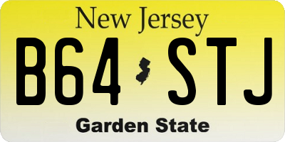 NJ license plate B64STJ