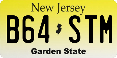 NJ license plate B64STM