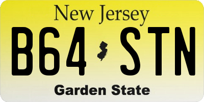 NJ license plate B64STN
