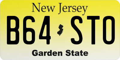 NJ license plate B64STO