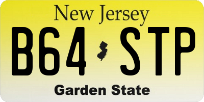 NJ license plate B64STP