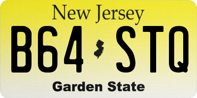 NJ license plate B64STQ