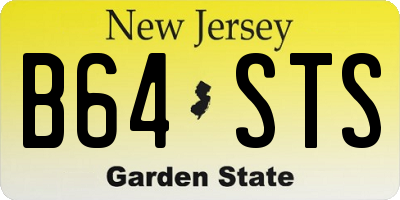 NJ license plate B64STS