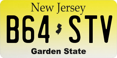 NJ license plate B64STV