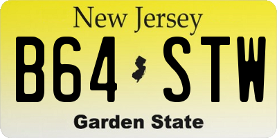 NJ license plate B64STW