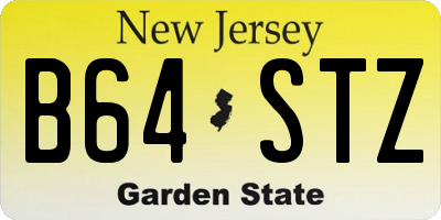 NJ license plate B64STZ