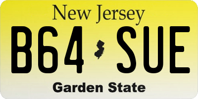 NJ license plate B64SUE
