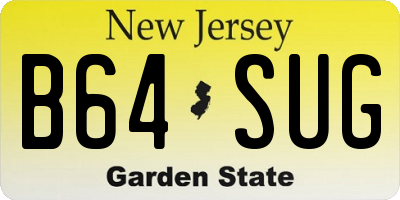 NJ license plate B64SUG